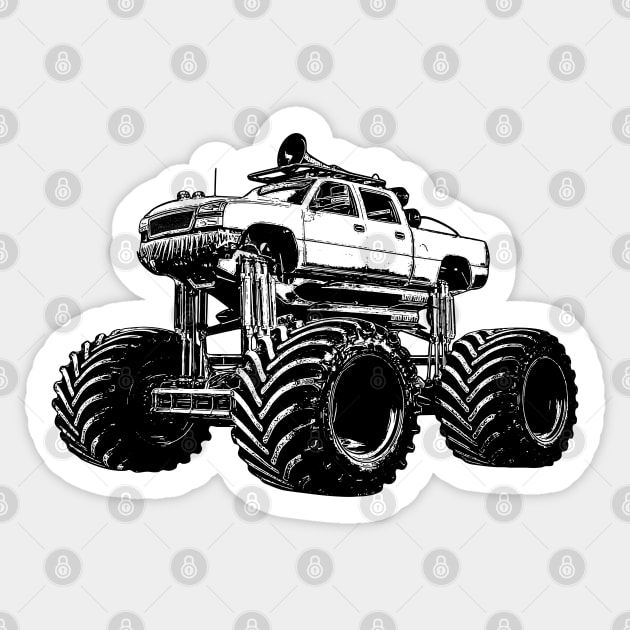 Monster Truck Silhouette Sticker by KAM Std